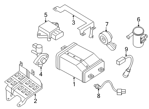 2012 Nissan Sentra Powertrain Control CANISTER Assembly E Diagram for 14950-ZT60A