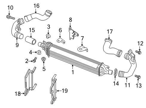 2017 Infiniti Q60 Intercooler Charge Air Cooler Diagram for 14461-5CA1A