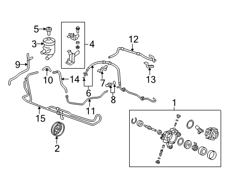 2011 Honda CR-V P/S Pump & Hoses, Steering Gear & Linkage Hose, Power Steering Feed Diagram for 53713-SWA-A03