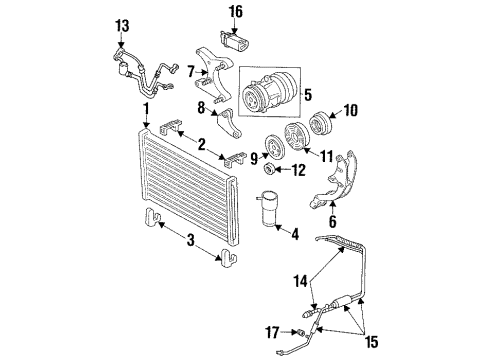 1997 Pontiac Grand Prix Air Conditioner Tube Asm-A/C Evaporator Diagram for 10409636