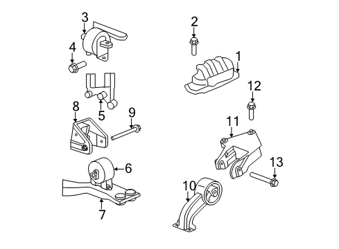 2014 Chrysler 200 Engine & Trans Mounting Bracket-Transmission Mount Diagram for 5090605AA