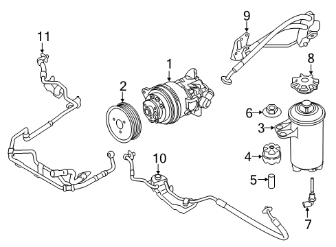 2017 BMW X5 P/S Pump & Hoses, Steering Gear & Linkage 1St Part Adaptive Drive Expansion Hose Diagram for 32416864118