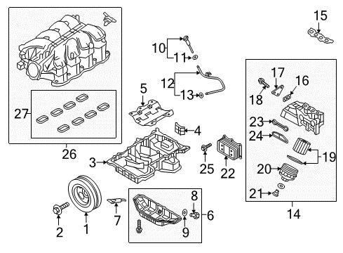 2019 Genesis G90 Intake Manifold Gasket-Surge Tank Diagram for 292153L100