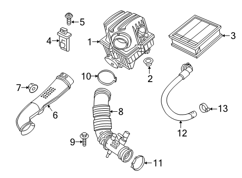 2015 Jeep Renegade Powertrain Control Clean Air Duct Diagram for 68256372AA