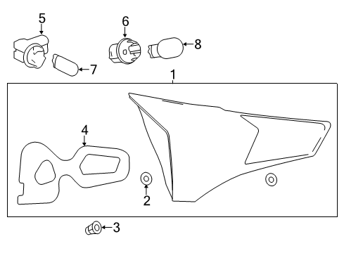 2013 Toyota RAV4 Bulbs Back Up Lamp Diagram for 81581-42050