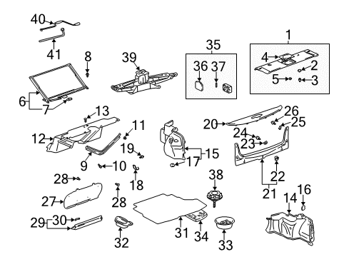 2004 Lexus ES330 Interior Trim - Rear Body Wrench, Hub Nut Box Diagram for 09150-76020