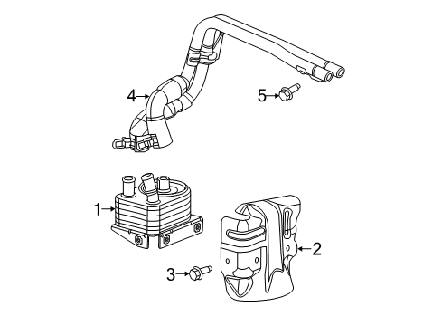 2014 Jeep Cherokee Oil Cooler Connector-Engine Oil Cooler Diagram for 5048118AA