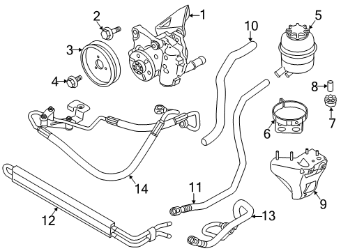 2013 BMW 135is P/S Pump & Hoses Radiator Return Line Diagram for 32416783801