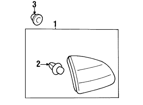 2000 Chevrolet Prizm Rear Reflector Lens, Tail Lamp Reflector Diagram for 94857178