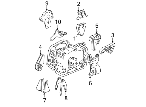 1998 Chevrolet Malibu Engine Mounting Adapter-Engine Mount Bracket Diagram for 22690941