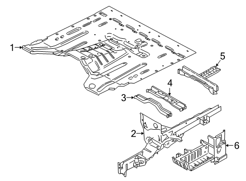 2019 Ford Transit-150 Pillars, Rocker & Floor - Floor & Rails Front Crossmember Diagram for CK4Z-6110692-D