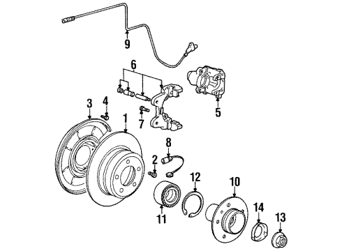 1998 BMW 318ti Rear Brakes Repair Set Brake Caliper Diagram for 34211160336