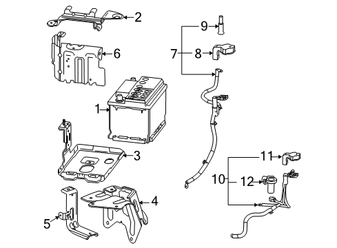 2016 GMC Terrain Battery Hold Down Clamp Diagram for 25793527