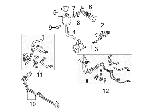 2009 Infiniti M35 P/S Pump & Hoses, Steering Gear & Linkage Power Steering Pump Assembly Diagram for 49110-JK00B