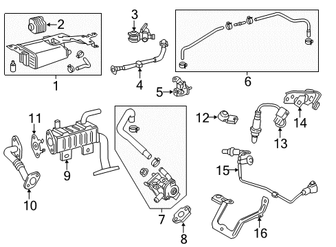 2017 Toyota Highlander Emission Components EGR Pipe Gasket Diagram for 25629-31030