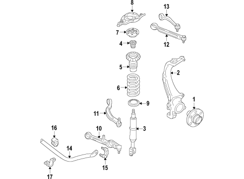 2020 Genesis G90 Front Suspension Components, Lower Control Arm, Upper Control Arm, Stabilizer Bar Bracket-STABILIZER B Diagram for 54815J6000
