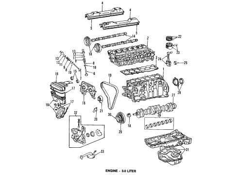 1998 Lexus SC300 Engine Parts, Mounts, Cylinder Head & Valves, Camshaft & Timing, Oil Pan, Oil Pump, Crankshaft & Bearings, Pistons, Rings & Bearings, Variable Valve Timing Camshaft, NO.2 Diagram for 13502-46011