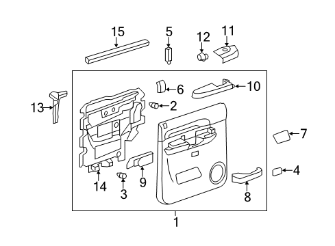 2007 Chevrolet Silverado 1500 Interior Trim - Rear Door Bezel-Rear Side Door Window Switch *Light Cashmere Diagram for 15924305