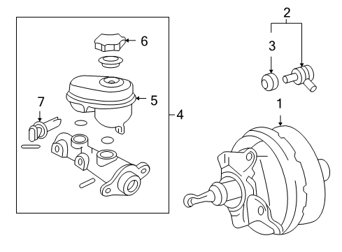 2010 Chevrolet Impala Dash Panel Components Power Booster Diagram for 20819294