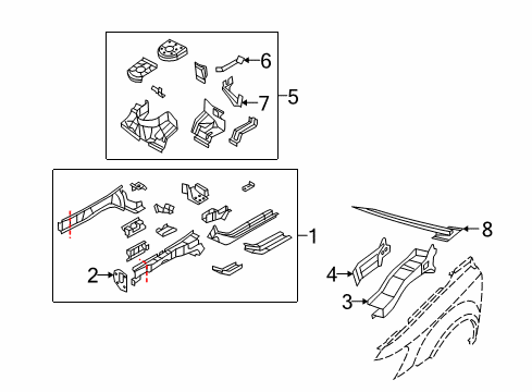 2018 Dodge Journey Structural Components & Rails Bracket-Power Module Diagram for 68067945AC