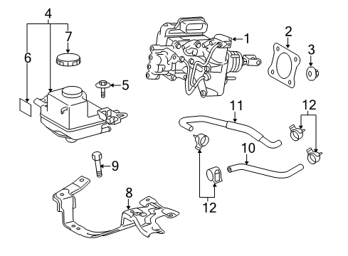 2012 Toyota Prius V Hydraulic System Bracket Diagram for 47233-47050