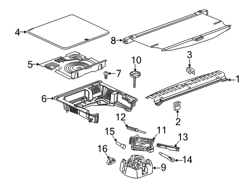 2021 Chevrolet Equinox Interior Trim - Rear Body Storage Compart Diagram for 84407807