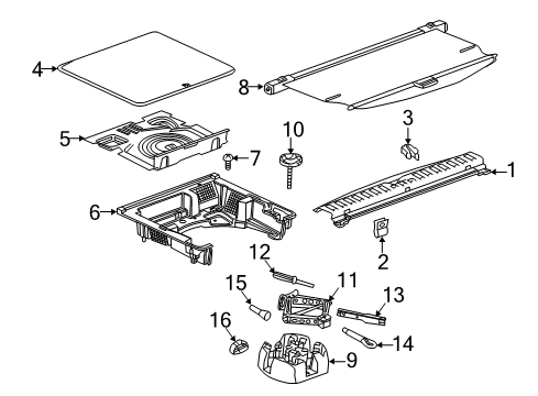 2021 Chevrolet Equinox Interior Trim - Rear Body Spare Tire Retainer Diagram for 11549317