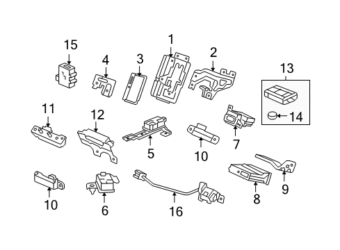 2009 Acura TL Anti-Theft Components Roof Unit, Front Smart Diagram for 38365-TK4-A11