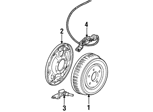 1994 Ford Ranger Rear Brakes Wheel Cylinder Diagram for 1L5Z-2V261-BA