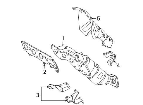 2010 Ford Focus Exhaust Manifold Heat Shield Diagram for 6S4Z-5E258-A