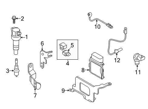 2016 Hyundai Accent Powertrain Control Spark Plug Assembly Diagram for 1884610060