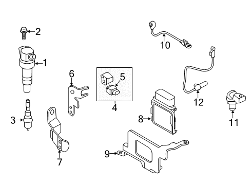 2014 Hyundai Accent Powertrain Control Computer Brain Engine Control Module Diagram for 39110-2BAS9