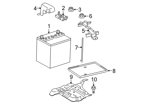 2012 Scion iQ Battery Carrier Diagram for 74410-74011