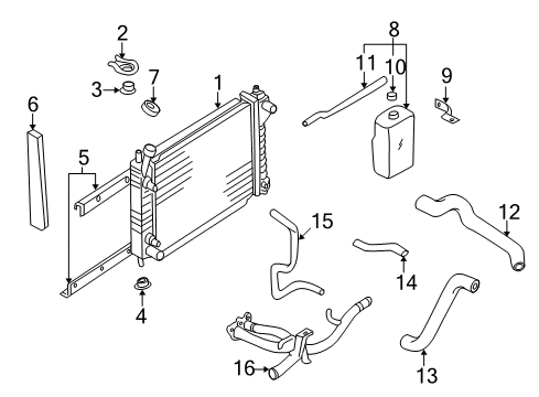 2000 Nissan Quest Radiator & Components Tank Assy-Reserve Diagram for 21710-7B000