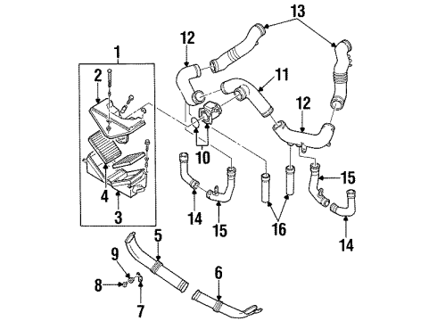 1995 Nissan 300ZX Filters Air Cleaner Assembly Diagram for 16500-40P00