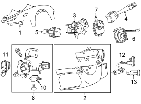 2014 Chevrolet Cruze Switches Lower Column Cover Diagram for 95962058