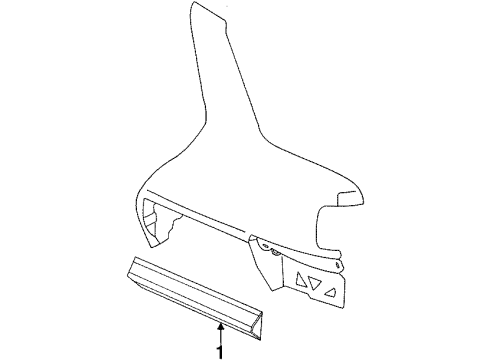 1994 Oldsmobile Achieva Exterior Trim - Quarter Panel Molding Kit, Quarter Panel Center Diagram for 88892267