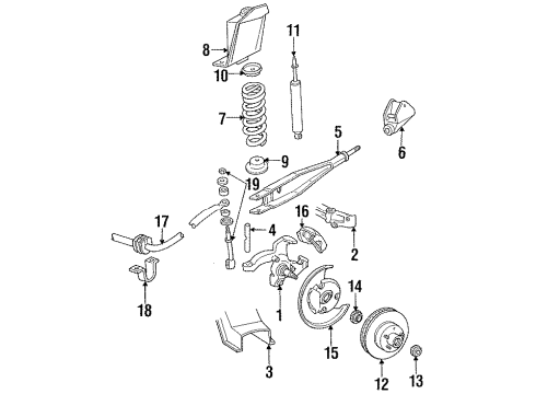 1987 Ford E-250 Econoline Front Brakes Flex Hose Diagram for E1TZ-2078-A