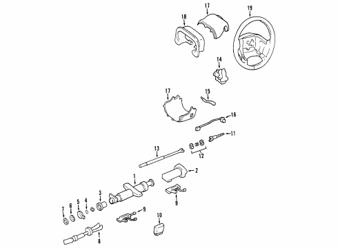 2000 Cadillac Seville Steering Column, Steering Wheel & Trim Intermediate Steering Shaft Assembly Diagram for 26079786