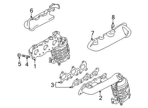 2003 Chevrolet Tracker Exhaust Manifold Engine Exhaust Manifold Diagram for 91174460