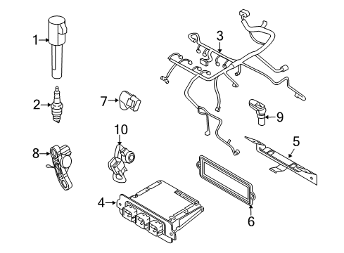 2010 Mercury Mariner Ignition System Engine Harness Diagram for 9E5Z-12A581-LA