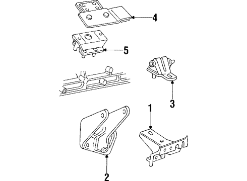 2000 Jeep Cherokee Engine & Trans Mounting INSULATOR-Engine Mount Diagram for 52059347AB