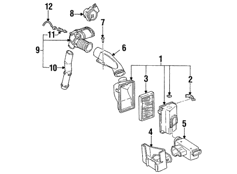 1996 Pontiac Firebird Air Intake DUET FRT AIR INT Diagram for 25099674