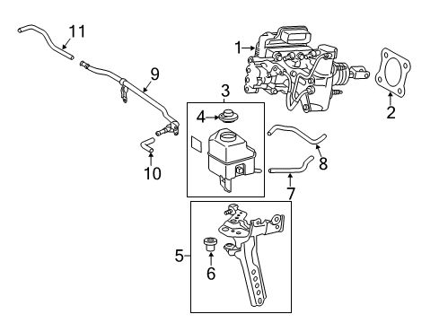 2015 Toyota Avalon Hydraulic System Reservoir Assembly Mount Bracket Diagram for 47233-06020