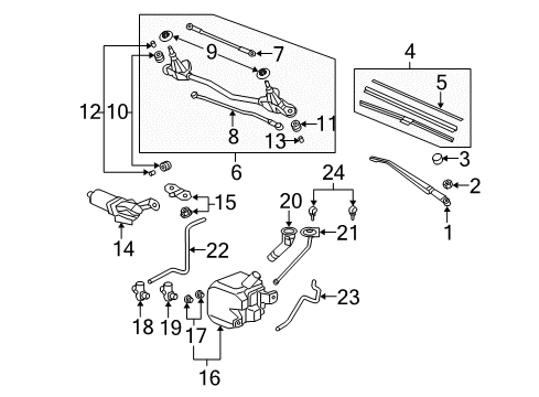 2007 Honda Fit Wiper & Washer Components Hose Diagram for 76805-SAA-E12