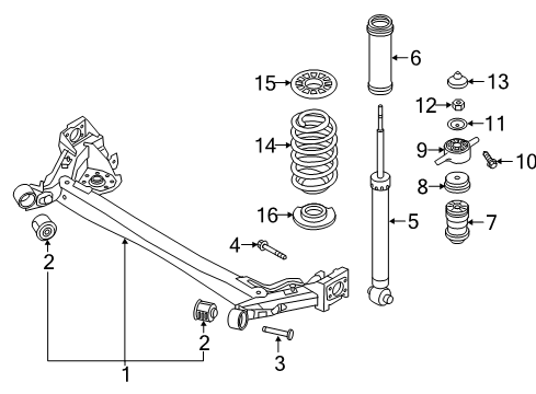 2018 Hyundai Accent Rear Suspension Shock Absorber Assembly Diagram for 55310H9000