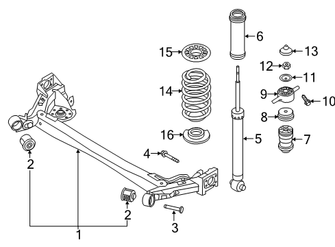 2022 Hyundai Accent Rear Suspension Bolt Diagram for 55117B9000