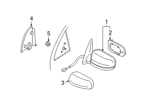 2003 Infiniti I35 Outside Mirrors Glass-Mirror, LH Diagram for 96366-3Y30C