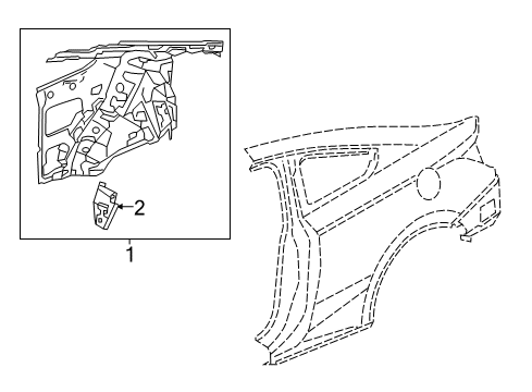 2014 Honda Civic Inner Structure - Quarter Panel Extension, R. RR. Wheel Arch Diagram for 64321-TS8-A00ZZ