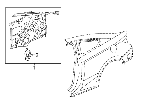 2012 Honda Civic Inner Structure - Quarter Panel Panel Comp R, RR I Diagram for 64300-TS8-309ZZ